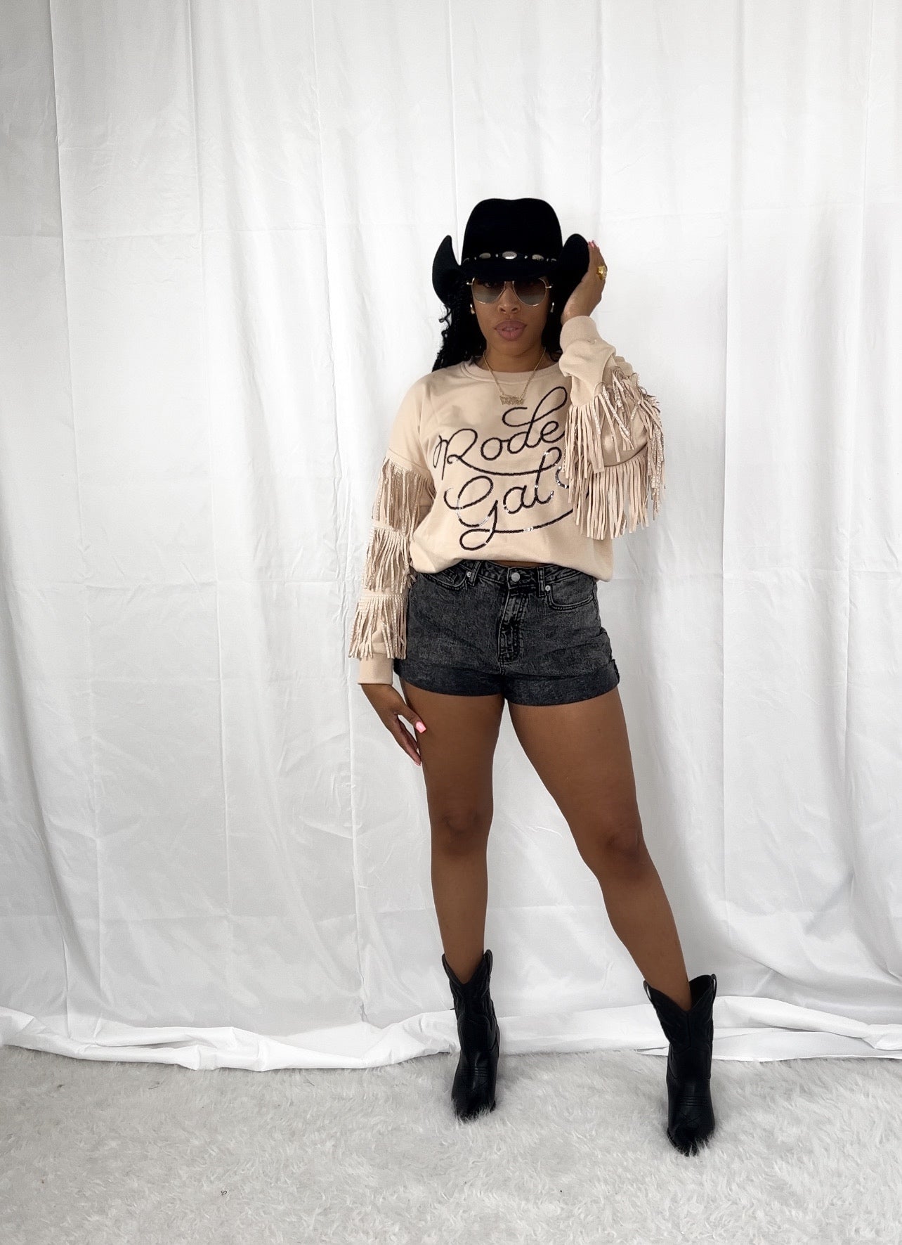 "Rodeo Girl" Sequin Shingle Top